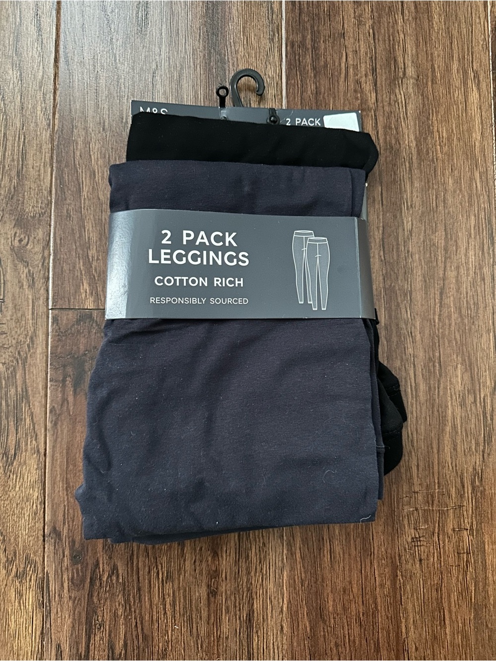 Marks & Spencer 2-Pack Cotton-Rich Leggings - Black & Navy